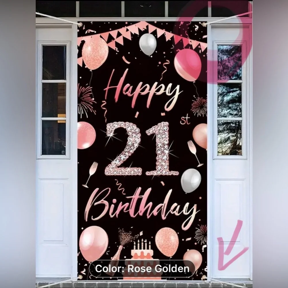Happy 21st Birthday! SASH and BANNER, 70” x 35”
